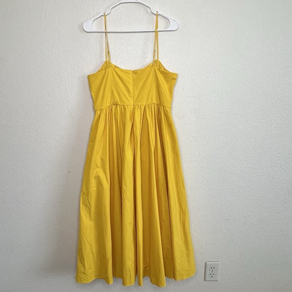 J.Crew Womens A-line Stretch Cotton Poplin Midi Dress Yellow Size 10 New - Picture 5 of 8